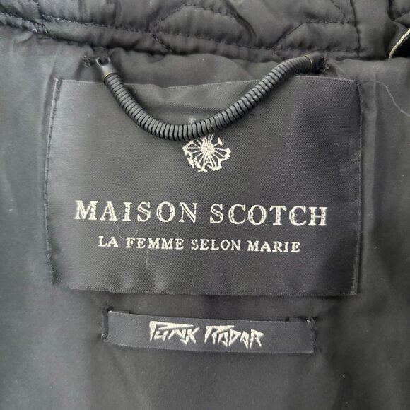 Scotch & Soda Maison Scotch Punk Radar Women's Leopard Print Down Puffer Coat L - Picture 3 of 16